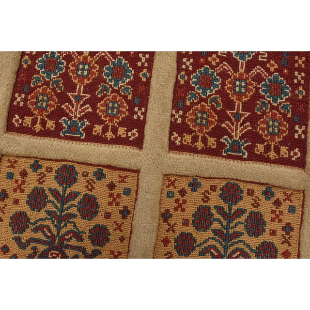 Gabbeh Rug 3’5” X 5’4” Red Wool Vintage Tribal Hand-Knotted Oriental Carpet For Sale - Image 4 of 11