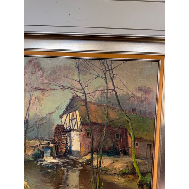 Early 20th Century 20th Century Watermill Oil Painting For Sale - Image 5 of 10