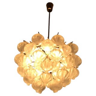 Mid-Century Austrian Blown Glass Tulip Chandelier attributed to J.T. Kalmar, 1960s For Sale