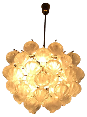 Mid-Century Austrian Blown Glass Tulip Chandelier attributed to J.T. Kalmar, 1960s