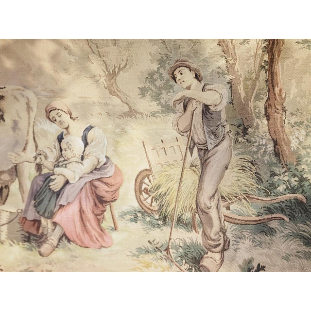 1960s French Country Scene Tapestry For Sale - Image 4 of 10