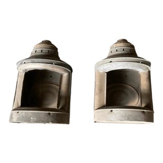 Antique Industrial Style Wall Lantern Frame - a Pair For Sale