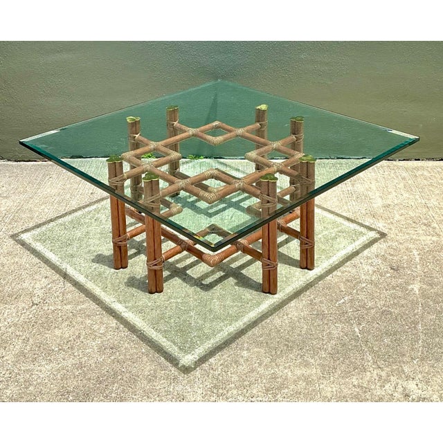 Vintage McGuire Wrapped Rattan Coffee Table For Sale - Image 11 of 17
