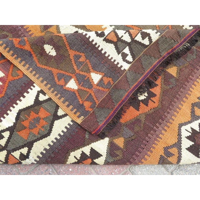 1960's Nomadic Kilim Rug -74"x124" For Sale - Image 11 of 12