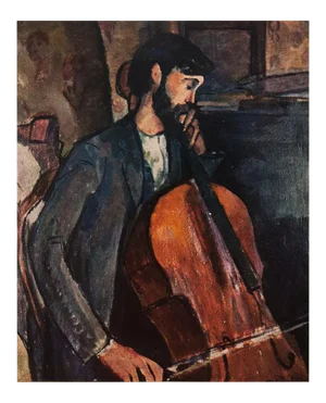1958 After Amedeo Modigliani "The Cellist", First English Edition Full-Color Print