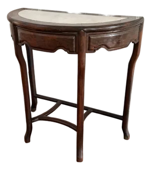 Vintage Marble Insert Demilune Table