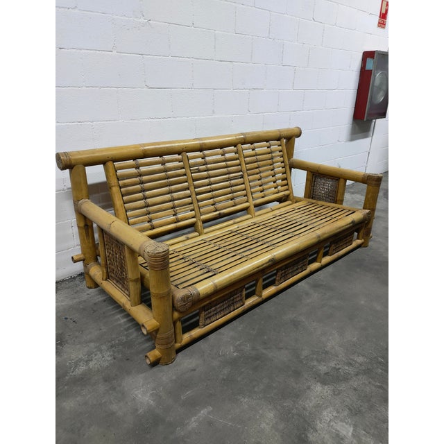 Wood Mid-Century Bamboo Cama Sofa For Sale - Image 7 of 15