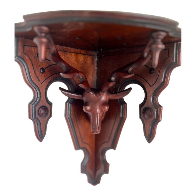 19th century Black Forest Carved Corner Shelf For Sale