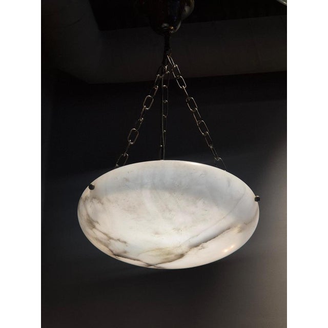 Large Swedish Grace Alabaster Pendant, 1920s For Sale - Image 3 of 11