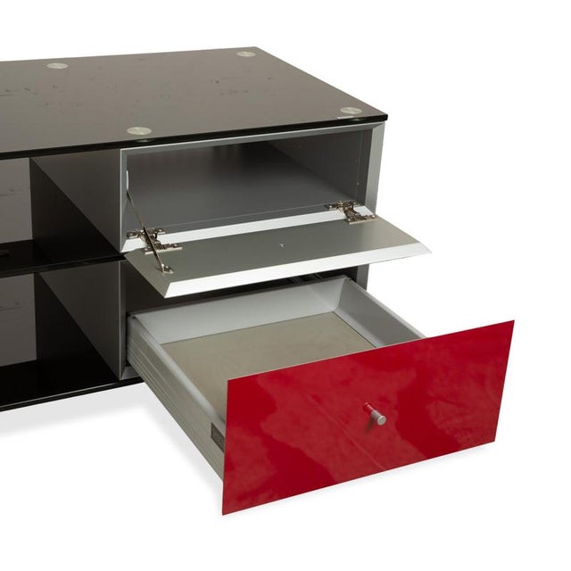 CL 1552 Glass Sideboard in Red For Sale - Image 5 of 17