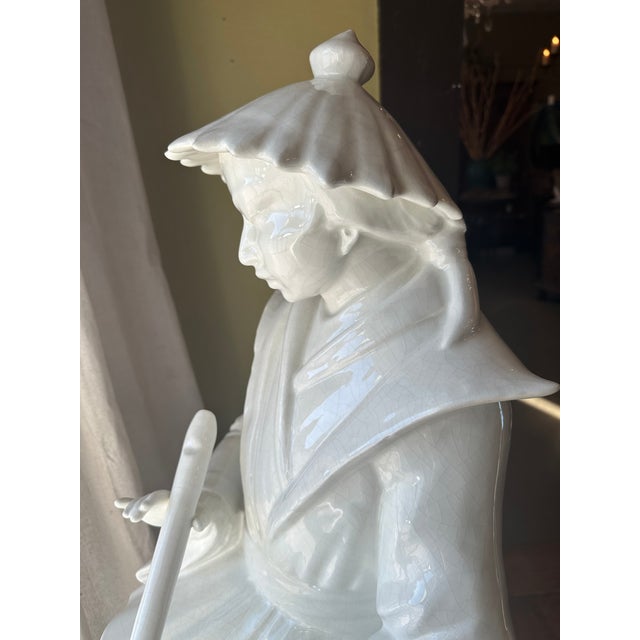 Ceramic Large Blanc De Chine Style Oriental Figures For Sale - Image 7 of 14