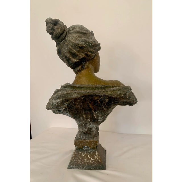 Emmanuel Villanis Art Nouveau Bronzed Bust “Lucrece” by E. Villanis For Sale - Image 4 of 10