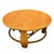1950s Restored Mid-Century Five-Pole Rattan & Mahogany Coffee Table W/ Tri-Corner Base For Sale - Image 4 of 10