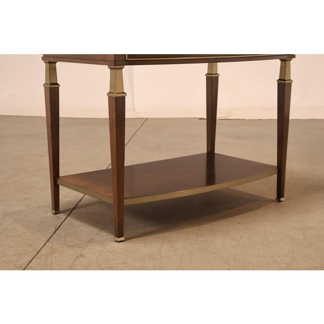 Johnathan Charles 'Barcelona' Marble Top Walnut Nightstand For Sale - Image 9 of 18
