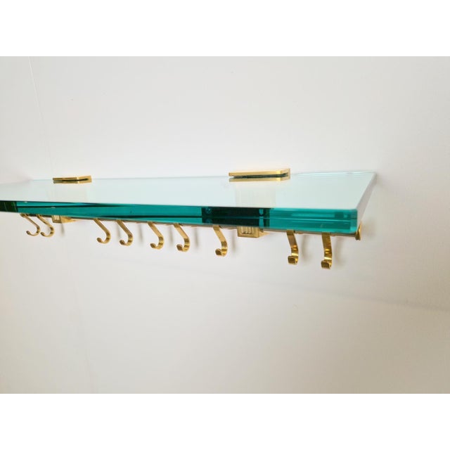 Brass and Glass R14G Wall-Mounted Coat Rack from Peter Ghyczy, 1980s For Sale - Image 17 of 18