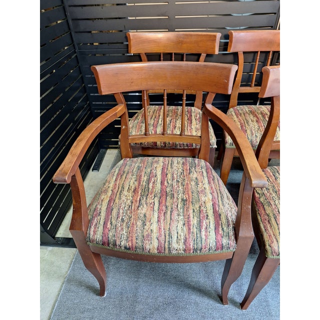 Late 20th Century Set of 6 Richard Plummer Solid Cherry Dining Chairs For Sale - Image 9 of 12
