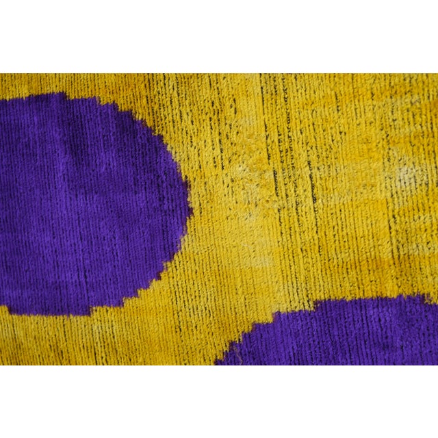 Square Purple Silk Ikat Velvet Pillow Cover For Sale - Image 4 of 6