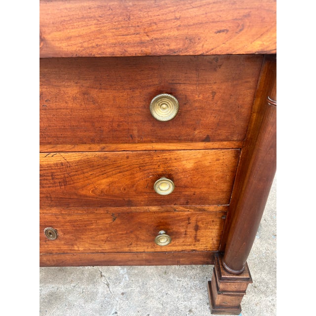 French 19th Century Empire Solid Walnut Chest of Drawers / Commode For Sale - Image 9 of 12
