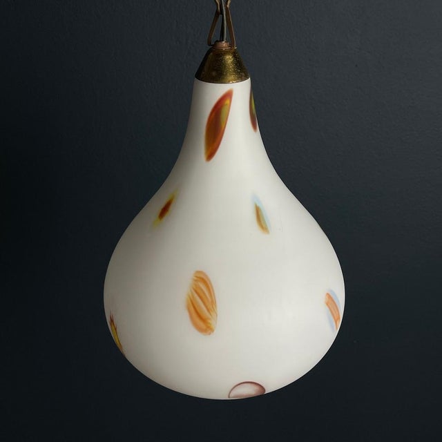 White Mid-Century Modern Opaline Murano Glass Pendant Lamp from Stilnovo, 1950s For Sale - Image 8 of 15