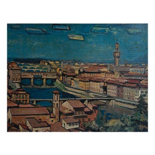 Federico Lloveras, Florence, Oleograph, Framed For Sale