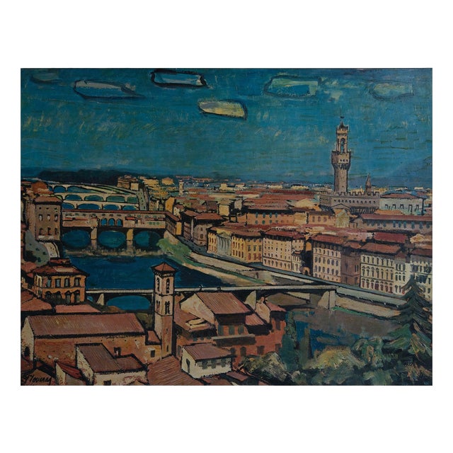 Federico Lloveras, Florence, Oleograph, Framed For Sale