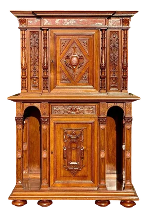 Walnut Cabinet with Renaissance Style Marble Inlays