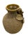 2000 - 2009 Vintage Earth-Tone Ceramic Pitcher Vase With Sculpted 3d Floral Motif & Pebble Texture For Sale - Image 5 of 12