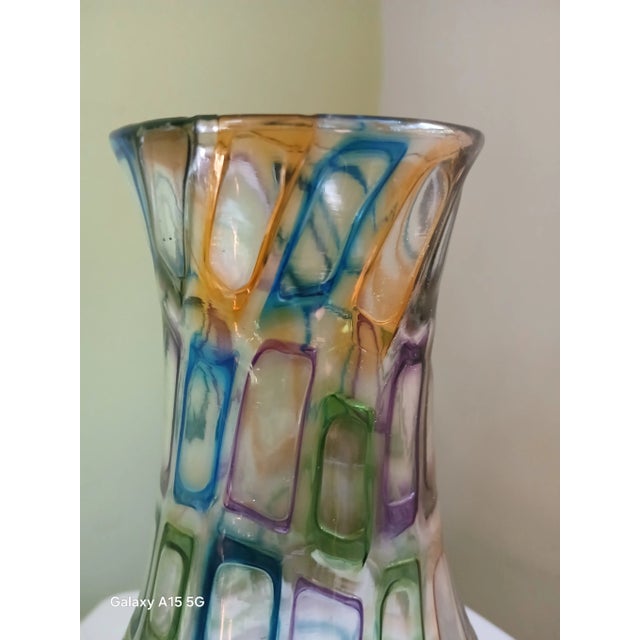 Contemporary Signed Handblown Glass Vase For Sale - Image 3 of 10