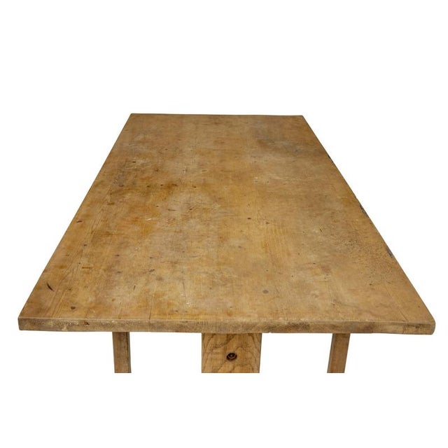 Wood Antique Swedish Trestle Table in Oak and Pine For Sale - Image 7 of 9