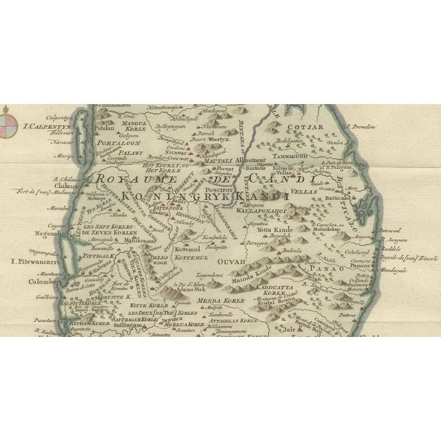 Antique Map of Sri Lanka, 1750 For Sale - Image 4 of 10