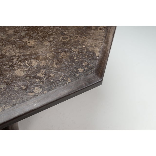 Large Octagonal Coffee Table with Posidonia Slate Top, 1970s For Sale - Image 9 of 14