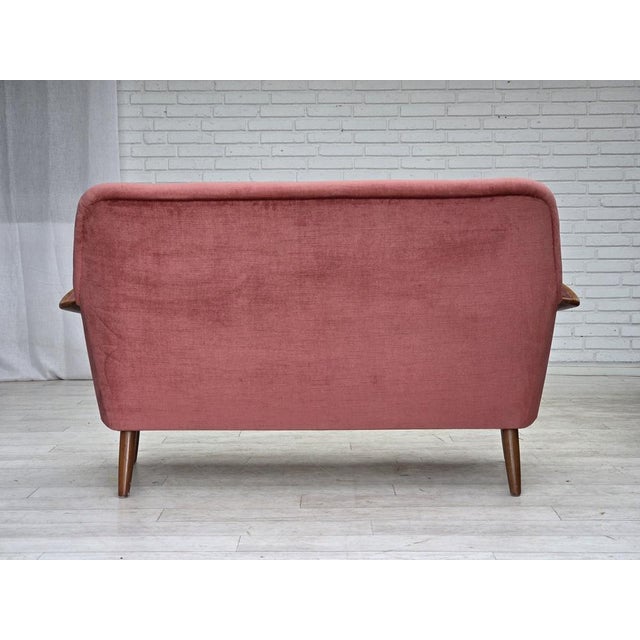 Swedish 2-Seater Sofa in Pink Velour and Beech, 1970s For Sale - Image 12 of 18