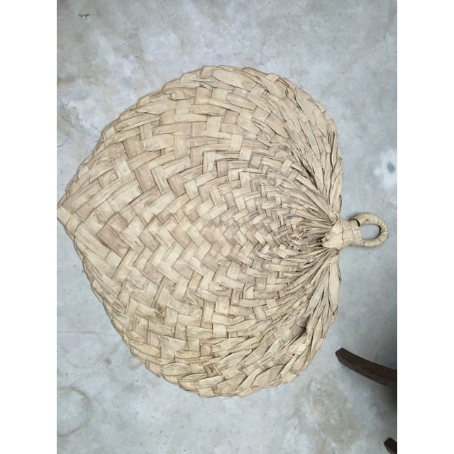 Beige Palm Leaf Wall Mat, 1970s For Sale - Image 8 of 12