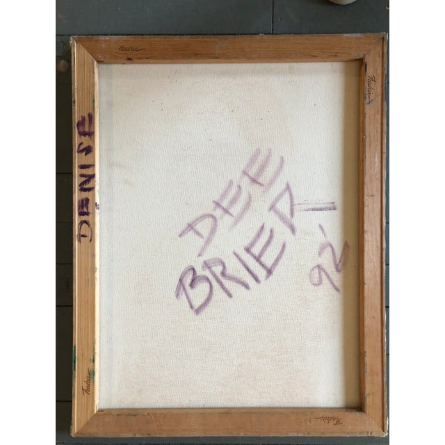 Contemporary Original Vintage Contemporary Modernist Female Portrait Painting For Sale - Image 3 of 4