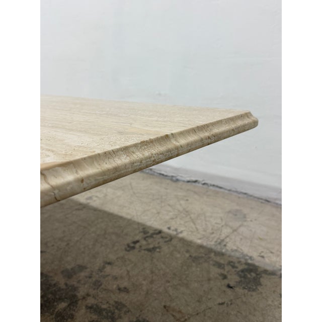 Tan Italian Travertine Square Coffee or Cocktail Table, 1970s For Sale - Image 8 of 18