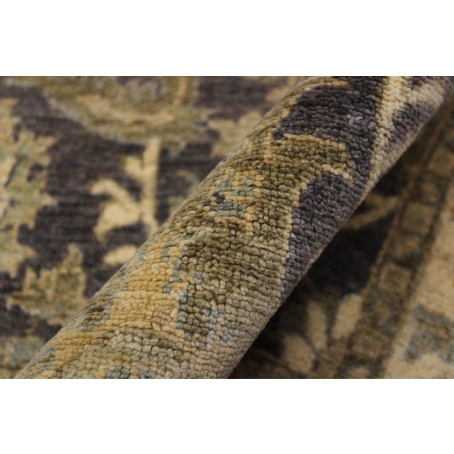 Textile Boho Chic 1990's Ziegler Charcoal/Brown Wool Runner Rug- 2'7'' X 10'3'' For Sale - Image 7 of 10