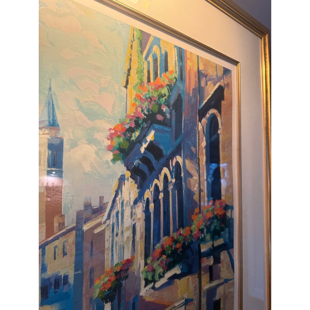1992 Howard Behrens "Morning in Venice" Framed Signed Serigraph on Paper For Sale - Image 11 of 11
