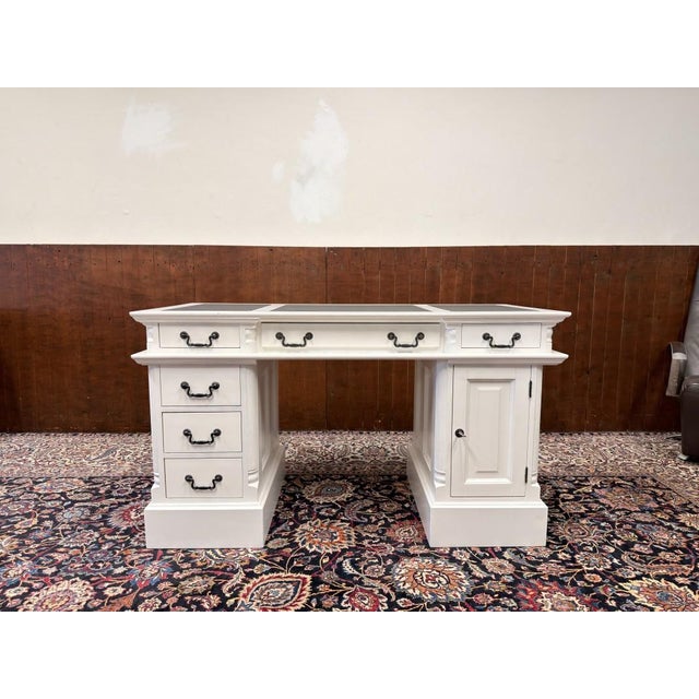 English Chesterfield Desk in White For Sale - Image 3 of 18