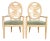 Henredon Modern Art Deco Carved Oak Armchairs, Pair For Sale