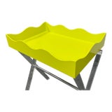 Rita Konig for the Lacquer Company Belles Rives Lime Green Tray, Large For Sale