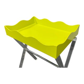 Rita Konig for the Lacquer Company Belles Rives Lime Green Tray, Large For Sale