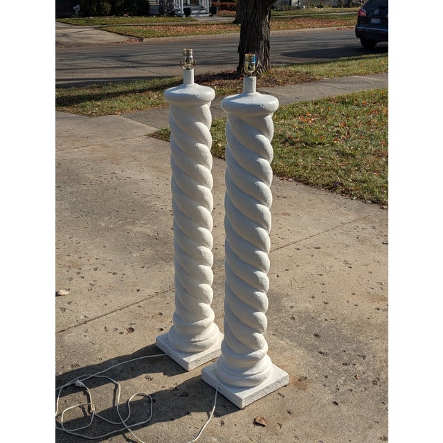 1980s John Dickinson Style Plaster Floor Lamps For Sale In Detroit - Image 6 of 12