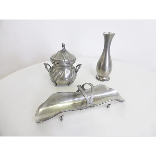 Handmade Pewter Items, 1960s, Set of 4 For Sale - Image 4 of 17