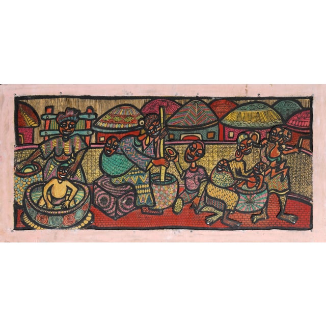 African Mothers!, Dayo Niran Ink and Paint on Plywood, Titled Verso For Sale - Image 3 of 3