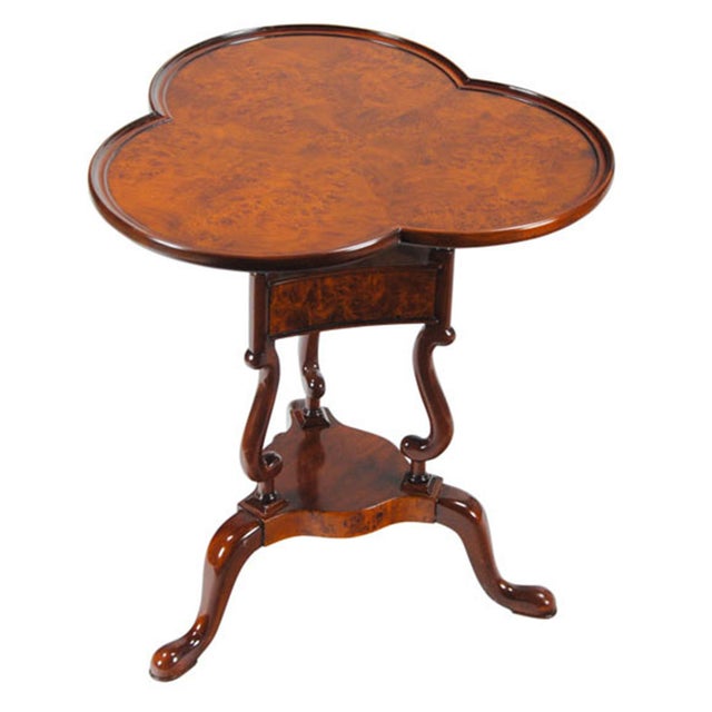 Brown Traditional Burled Clover Table For Sale - Image 8 of 8