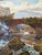 Green 19th Century English Folk Art Landscape Painting of a Bridge Over a Stream For Sale - Image 8 of 11