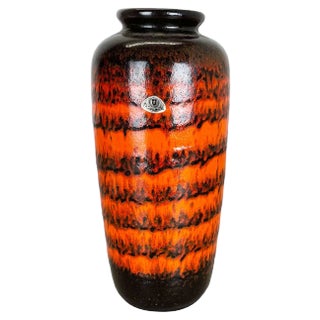 Vintage German Pottery Fat Lava Vase from Ü-Keramik WGP, 1970s For Sale