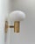 Vintage Scandinavian Brass Wall Lamp with Opaline Glass Mushroom Shade, 1960s For Sale - Image 3 of 10