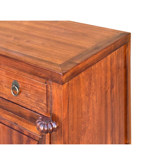 Oriental Chinese 2 Drawers Wood Pattern Brown Credenza Console Cabinet ...
