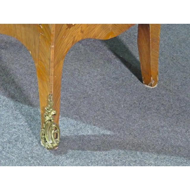 Petite French Louis XV Walnut Satinwood Inlaid Commode Foyer Cabinet, Circa 1900 For Sale In Philadelphia - Image 6 of 7